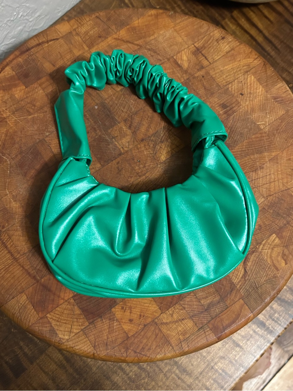 Emerald Ruched Shoulder Bag - Unbranded